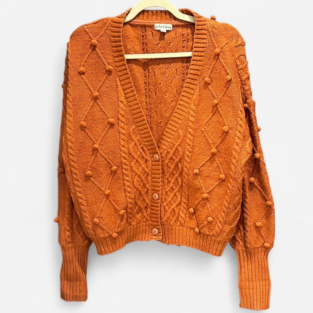 For Love & Lemons Florentina Button Down Cardigan in Ginger Small - Picture 2 of 10